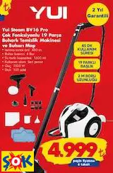 YUİ STEAM BV16 PRO ÇOK FONKSİYONLU 19 PARÇA BUHARLI TEMİZLİK MAKİNESİ VE BUHARI MOP YUİ STEAM BV16 PRO ÇOK FONKSİYONLU 19 PARÇA BUHARLI TEMİZLİK MAKİNESİ VE BUHARI MOP